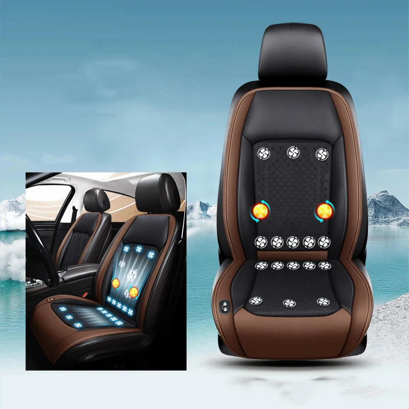 Summer Cool Massage Cushion 12V/24V The Fan Blowing Cool Ventilation Sheet Cushion Car Seat Cooling Vest 12/16/24 Fan