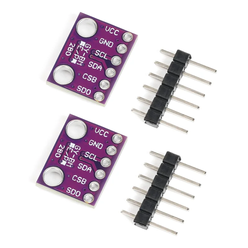 -B15B 2PCS BME280 3.3V Sensor Module Atmospheric Pressure Temperature Humidity Sensors I2C SPI Breakout GY-BME280