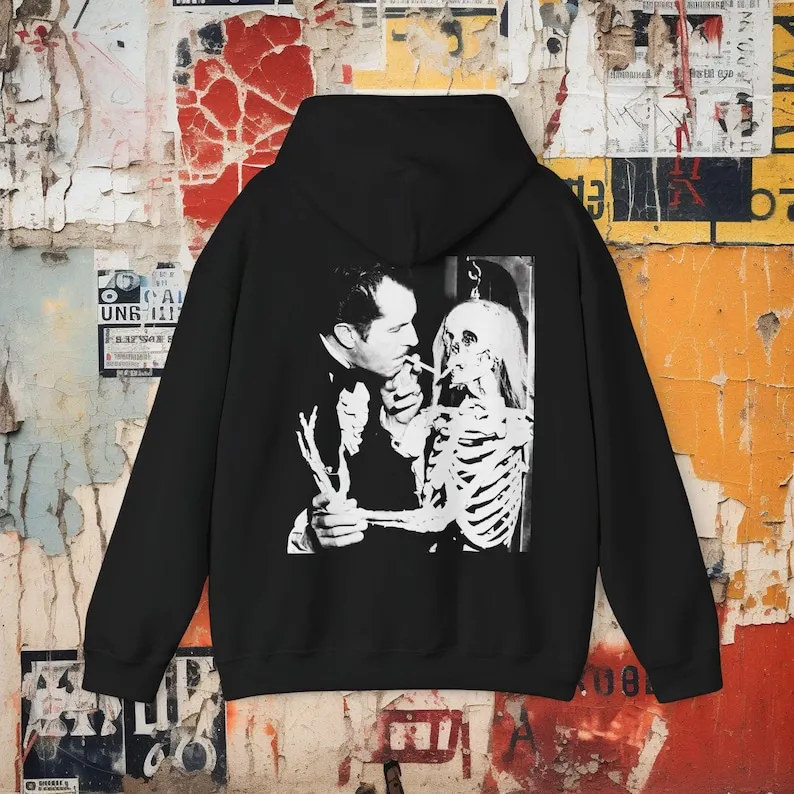 

Vincent Price Pullover Hoodie, Soft Cotton Gothic Fashion Retro Horror Classic Movie Unisex