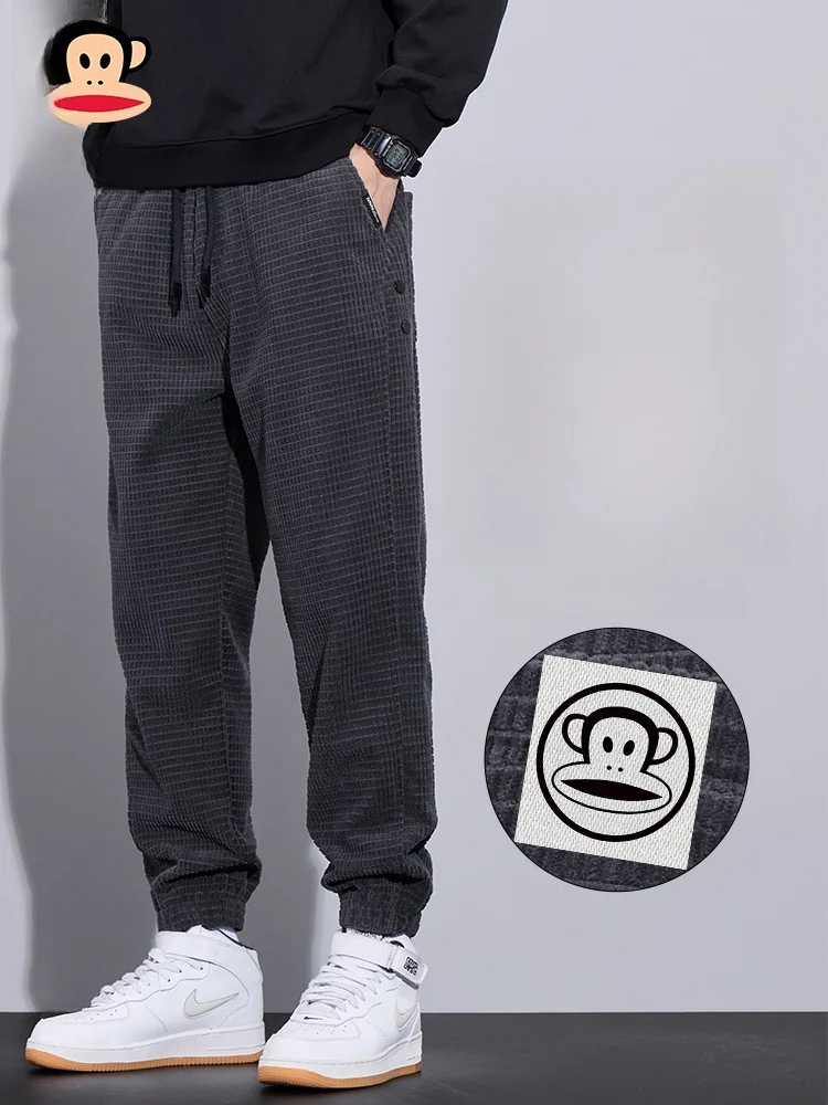 

PaulFrank Loose Cuffed Casual Pants for Men Autumn New Sle Trendy Design Breathable Polyester Youth Active Sle Basic Color