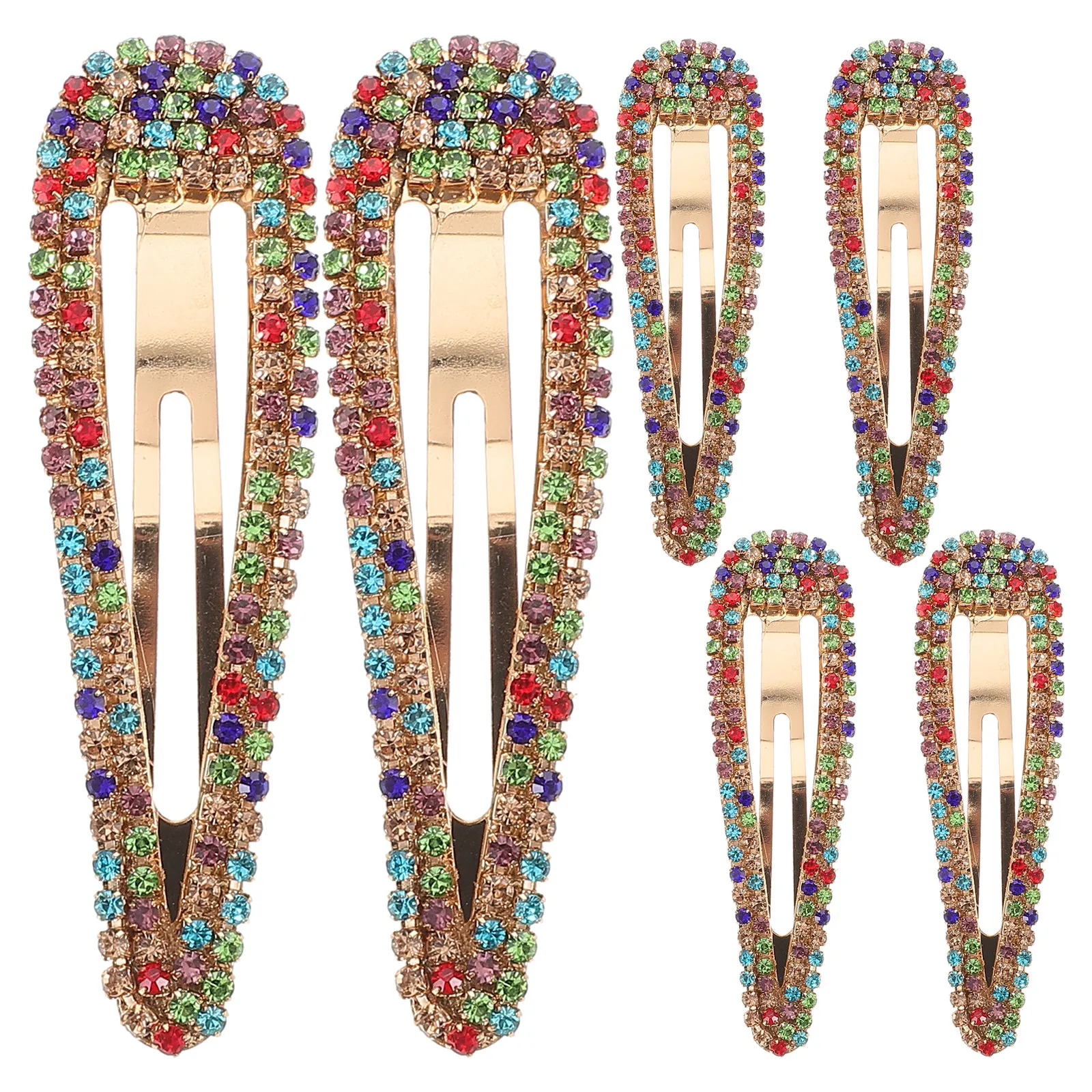 

6Pcs Rhinestone Hair Clips Metal Snap Barrettes Non Slip Duckbill Hairpins Wedding Party Elegant Jeweled Decorative Hair
