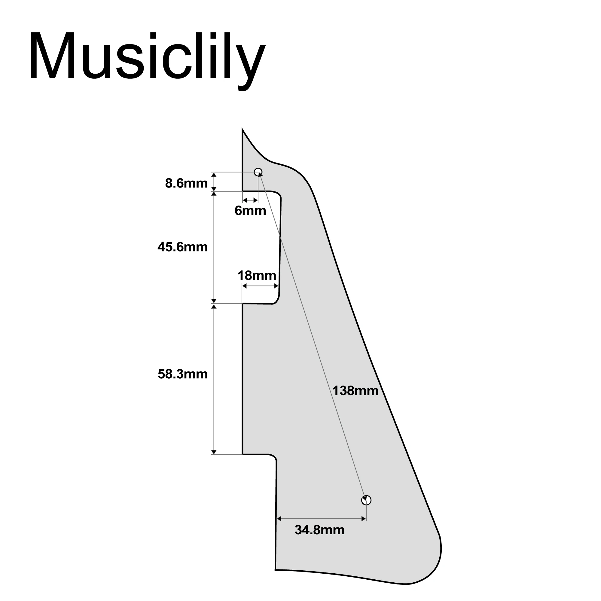 Musiclily Pro Guitar Pickguard for China Made Epiphone LP Standard Modern Style