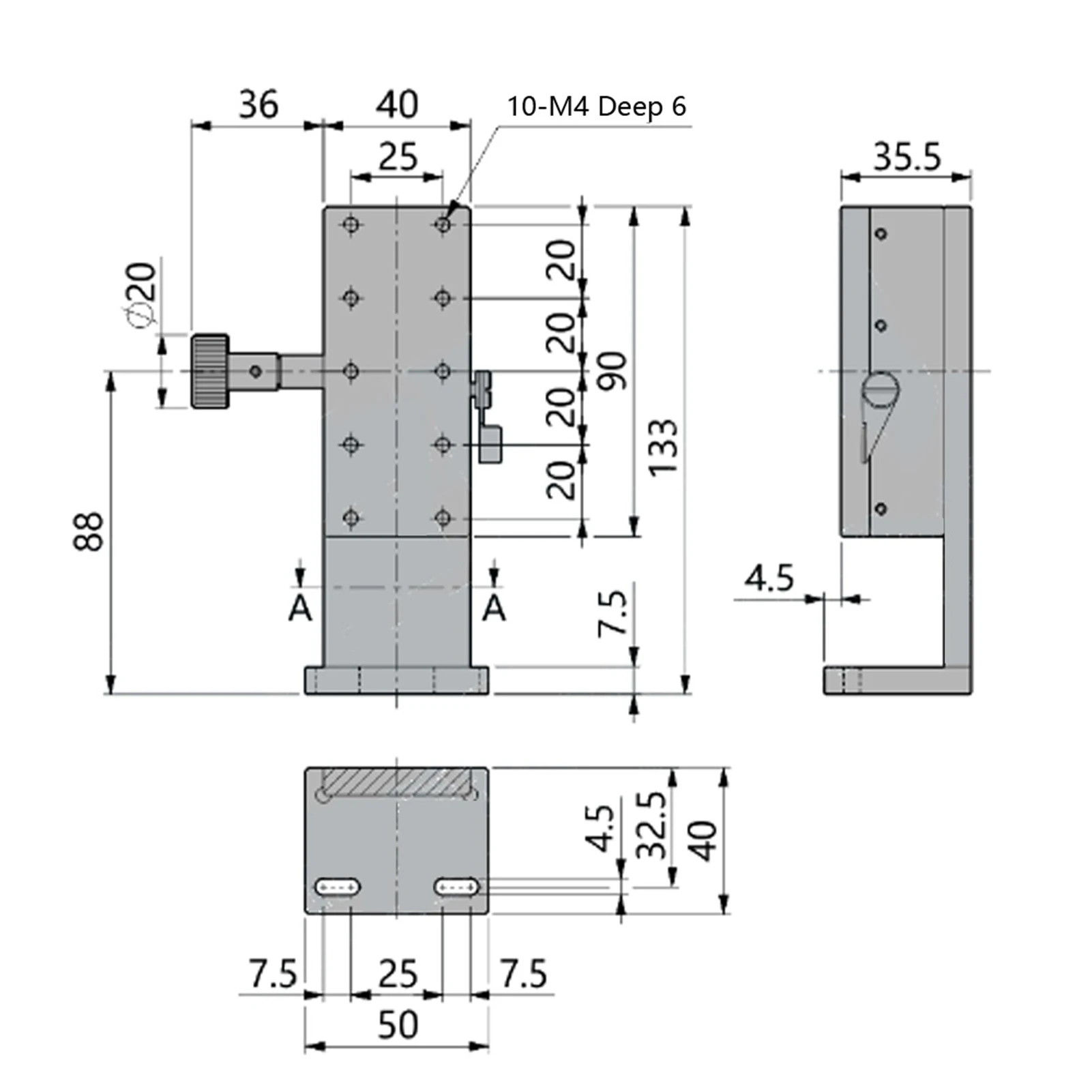 Fase scorrevole per ingranaggi Rifilatura manuale Rifilatura manuale Ingranaggio regolabile Tavolo scorrevole ad alta precisione 40x90 mm