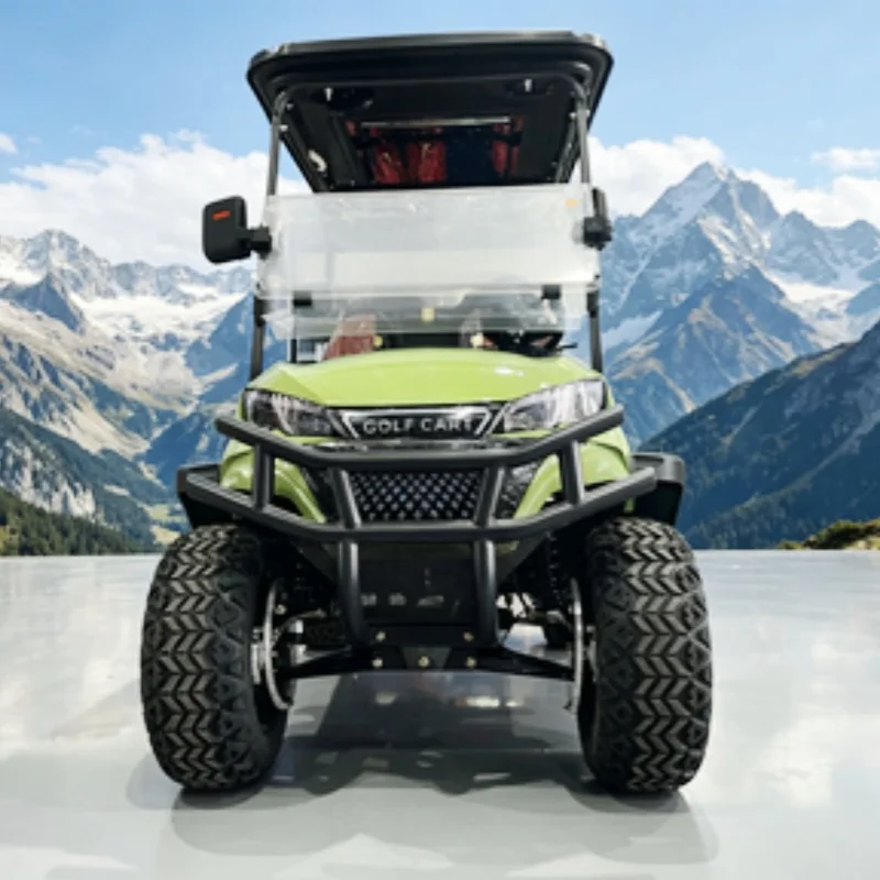 60V 72V Lithium Battery Multi-Color Optional Electric Golf Cart Hot Selling Brown Seat With Headrest Bumper Off-Road Tires