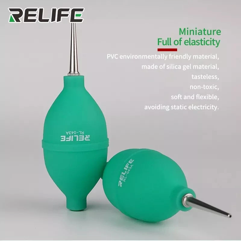 RELIFE RL-043A Long Nozzle Rubber Air Blower Dust Cleaner for Mobile Phone Tablet PC PCB Keyboard Camera Lens Cleaning Tools