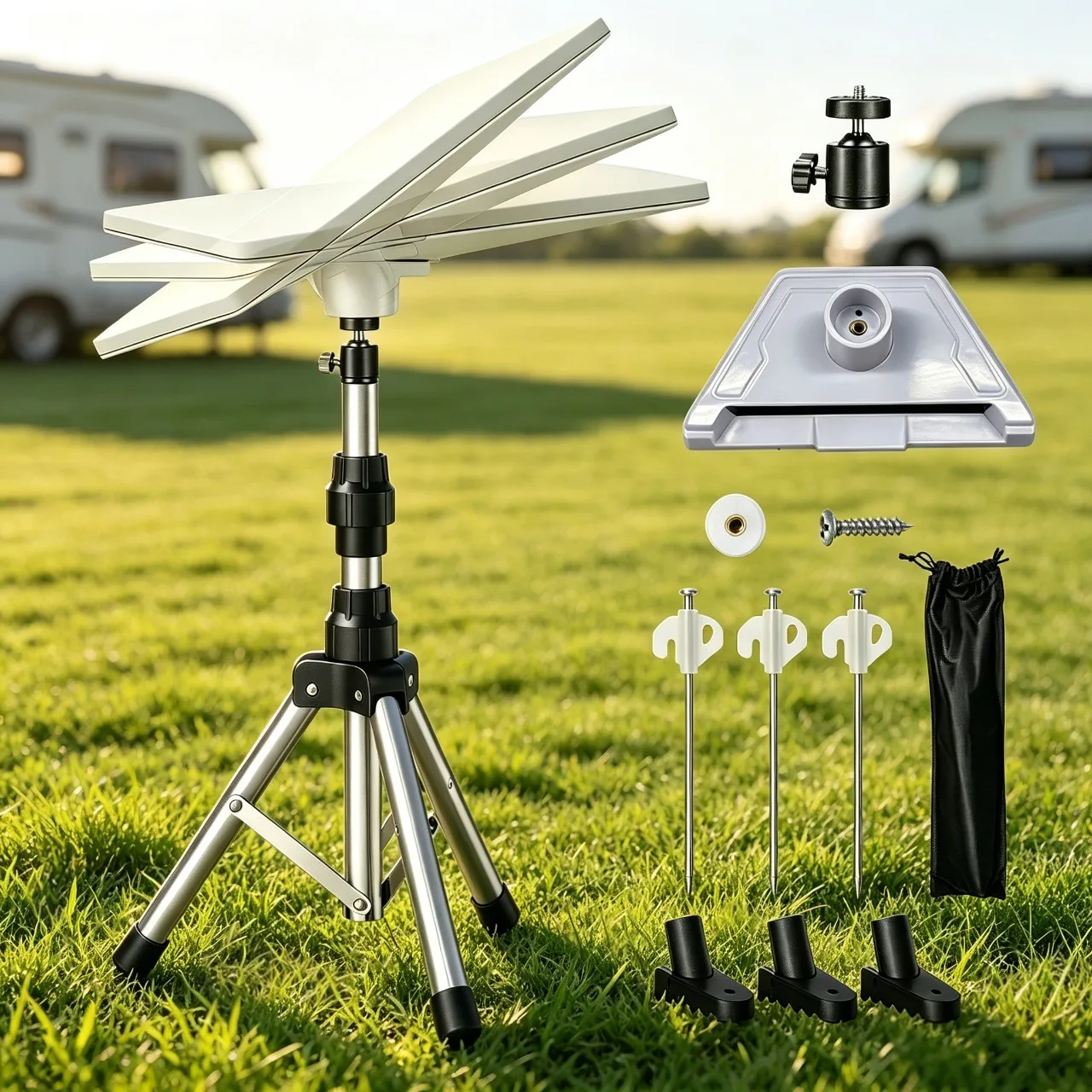 Starlink Mini Tripod Mount with Adapter - Height Adjustable & 360° Tilt, Compatible with Starlink Mini Terminal, for RV Camping