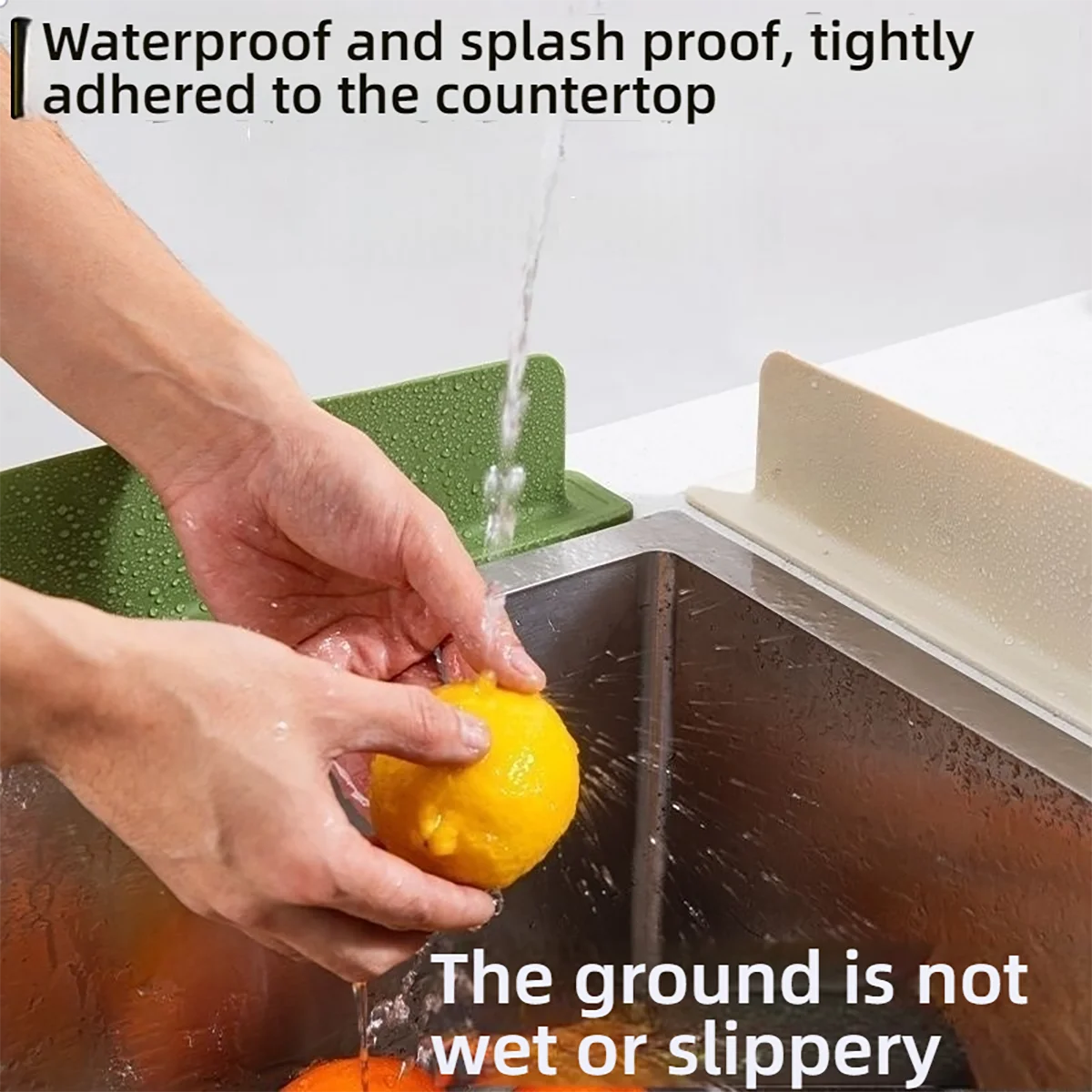 Kitchen Silicone Sink Splash Guard Body Suction Cup Design Flexible Silicone, Easy to Install and Remove, Reusable