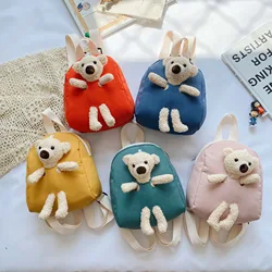 Korean Version of Children's Plush Bear Bag New Backpack Cute Cartoon Small Backpack Tide Boys and Girls Toddler School mochila