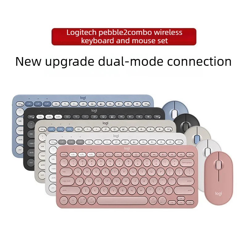 Logitech Pebble 2 Combo Ultra Slim Silent Wireless Keyboard & Mouse Set Bluetooth Logi Bolt Dual Mode Multi-device Switch