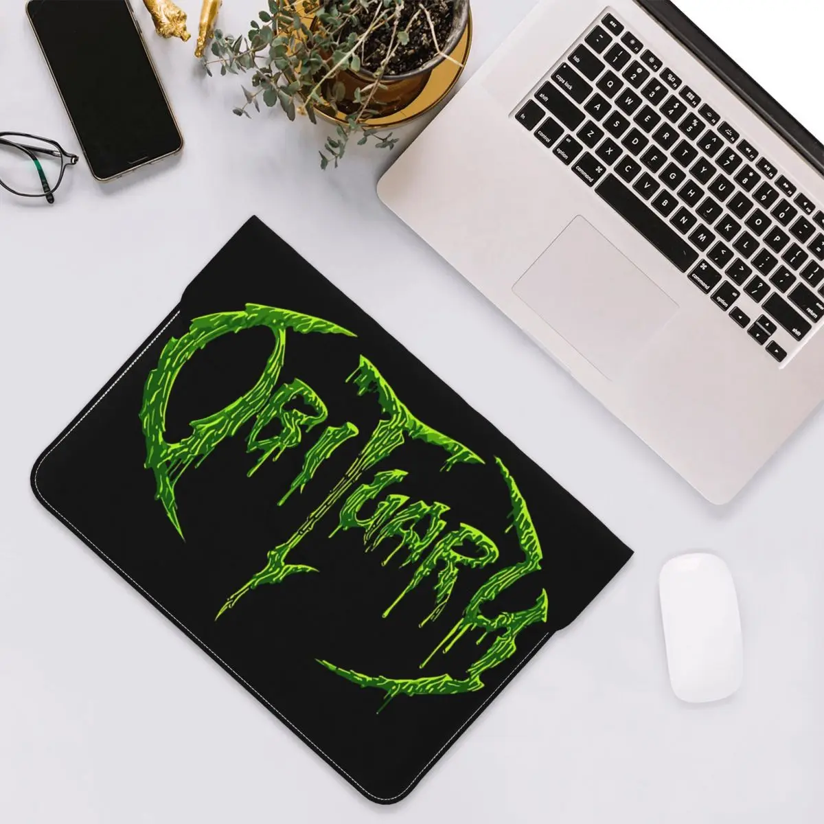 Obituary Death Metal Rock Band Music PU Leather Horizontal Laptop Sleeve Shockproof Soft Lining Notebook Case 13 Inch