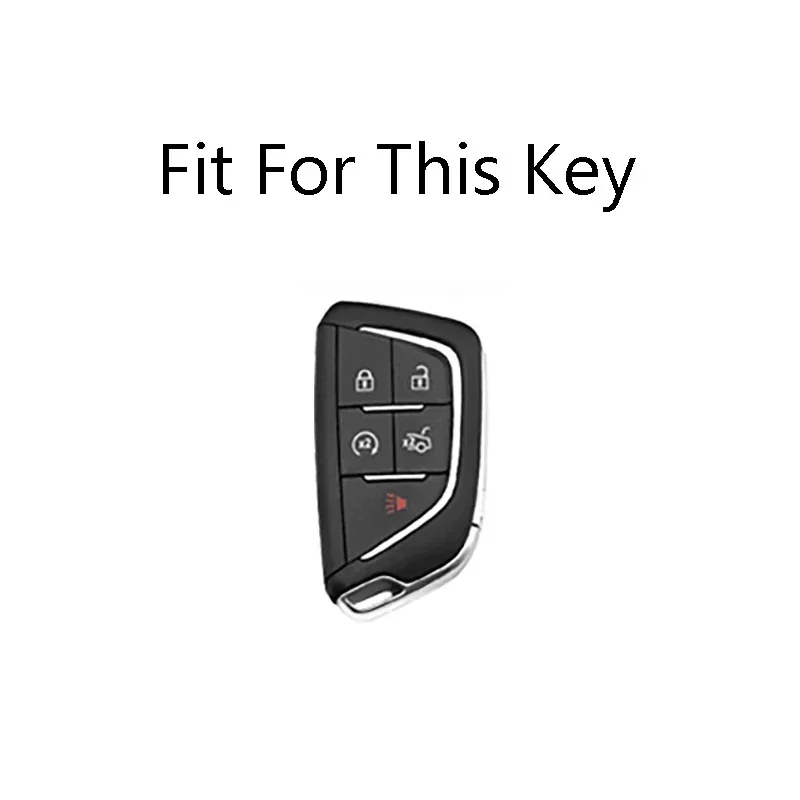 Zinc Alloy Car Key Case Cover Shell For Cadillac CT5 CT4-V C8 CT6 XT5 XT6 XT4 Corvette Key Case Protector Keyless Accessories