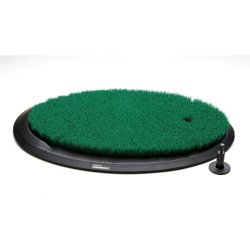 

Deck Golf Hitting Mat Oval Shape Outdoor/ Indoor Real Grass-Like Performance Golf Mat with Durable Adjustable Height Tee