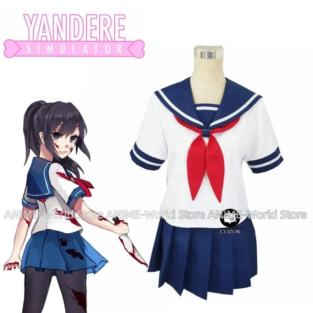 

Game Yandere Simulator Cosplay Costume Ayano Aishi Uniforms Yandere-chan JK School Uniform Women Outfit Sailor Suit Custom Made