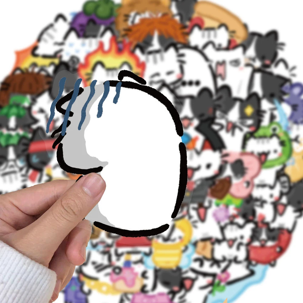 

10/30/50pcs Transparent Funny Cute Kitten MEME Stickers Cartoon Cat PET Decal DIY Suitcase Helmet Scrapbook Graffiti Sticker Toy