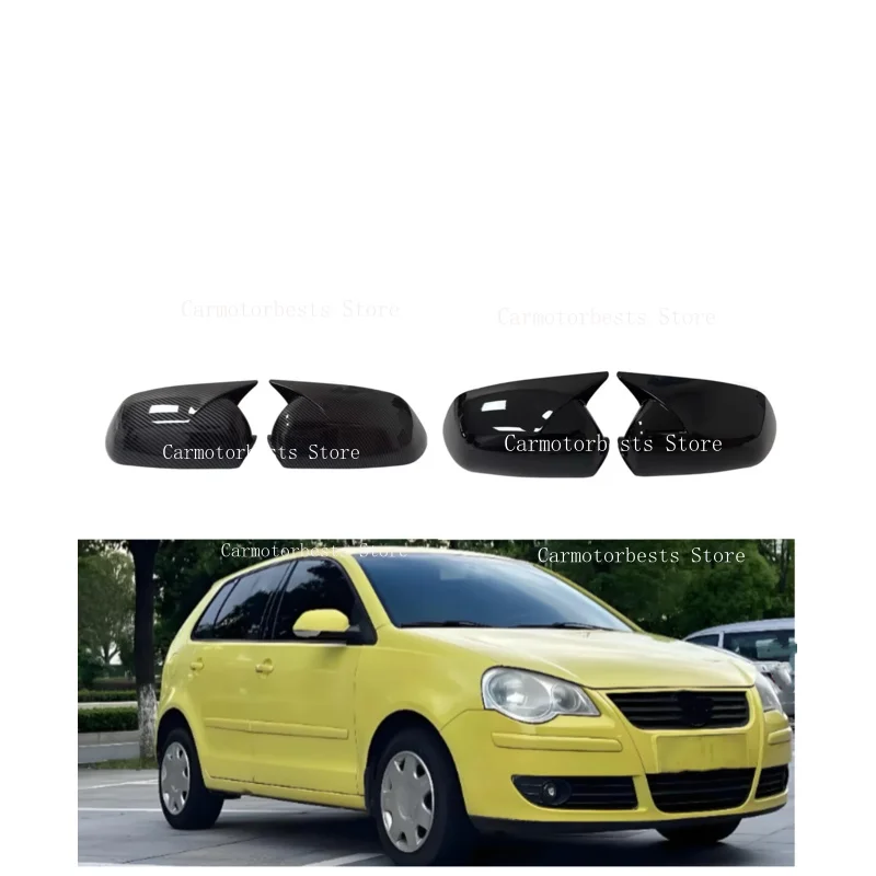 Car Rearview Side Mirror Cover Fit For Volkswagen VW Polo 2005 2006 2007 2008 2009 Wing Cap Sticker Rear View Case Trim