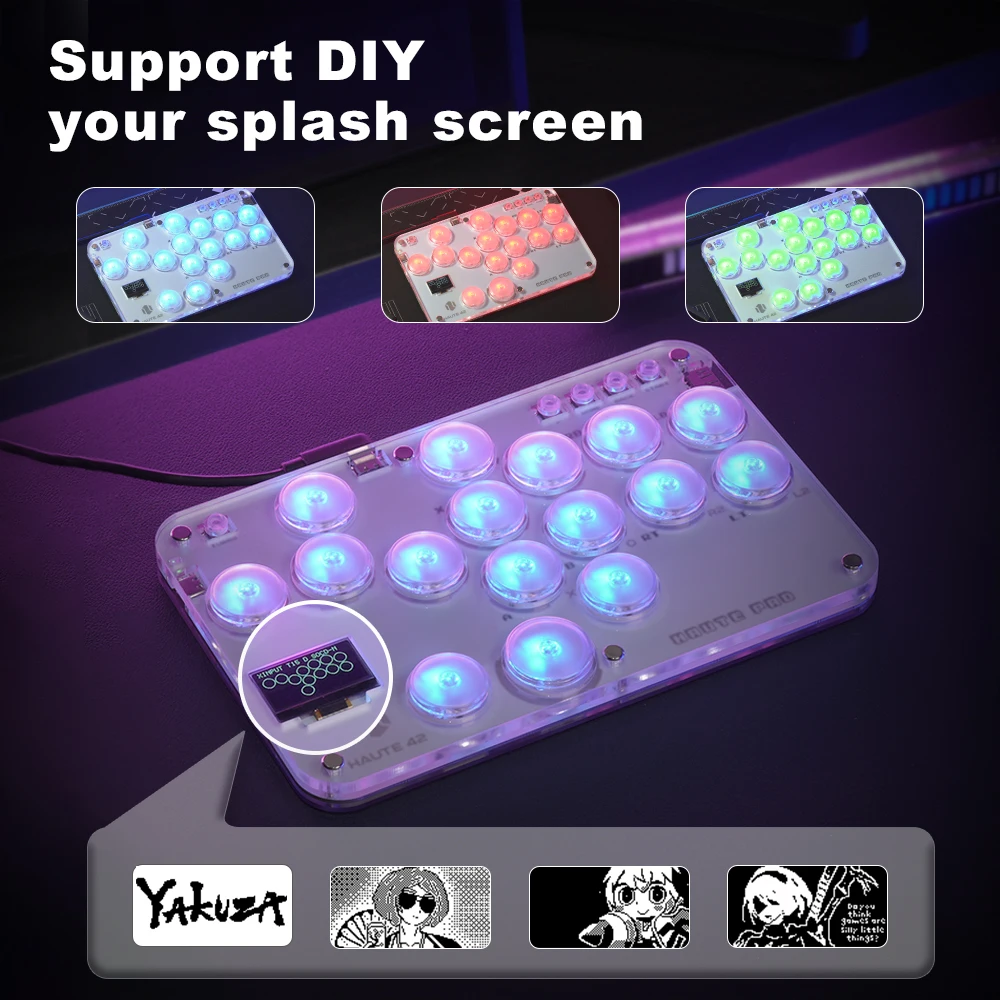 Haute42 Arcade Joystick Hitbox Leverless Controller Fight Sticks For PC / Ps4 /Switch Mini Hitbox Fighting Game Arcade Stick