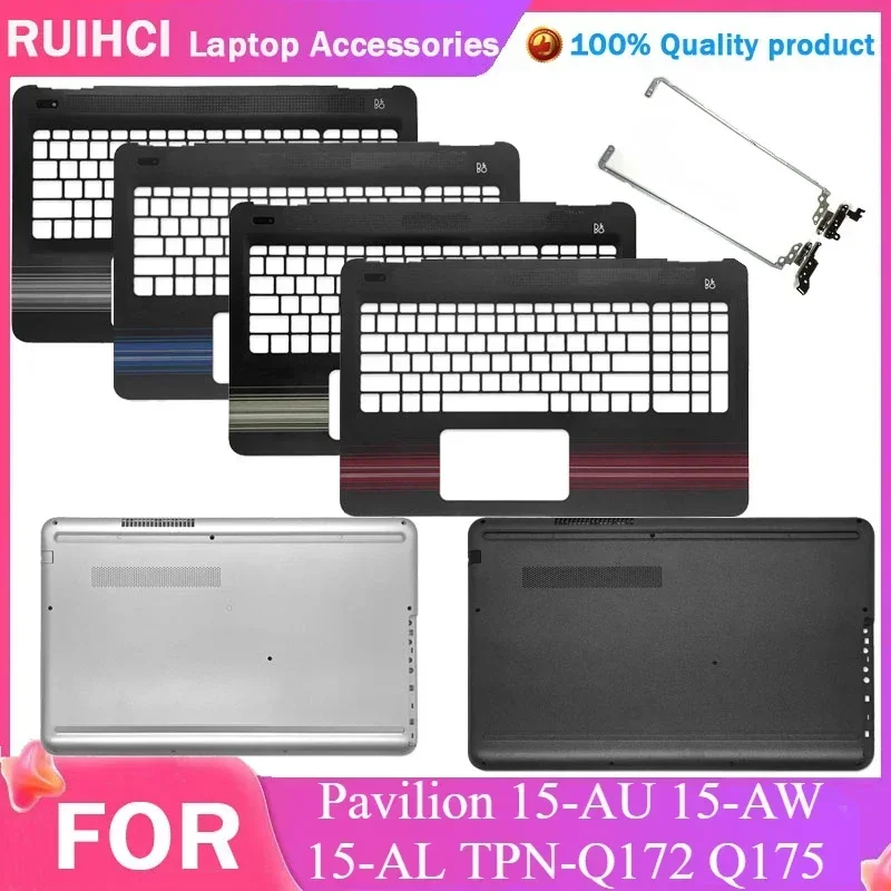 

New For HP Pavilion 15-AU 15-AW 15-AL TPN-Q172 Q175 Laptop Palmrest Upper Top Case/Bottom Base Cover Keyboard No/With Backlight