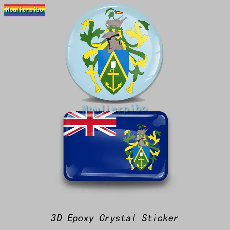 

3D Epoxy Pitcairn Islands Flag National Emblem Car Dome Sticker Vinyl Decal for Car Motorcycle Trolley Case Mobile Phone Laptop