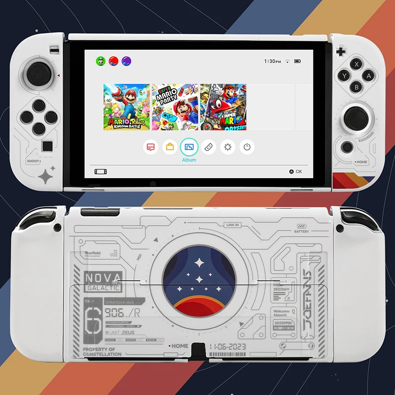 2023 NEW For Starry Sky Hard TV Dock Cover Shell for Nintendo Switch /Switch Oled  Joy-Con Controller Full Protector Case