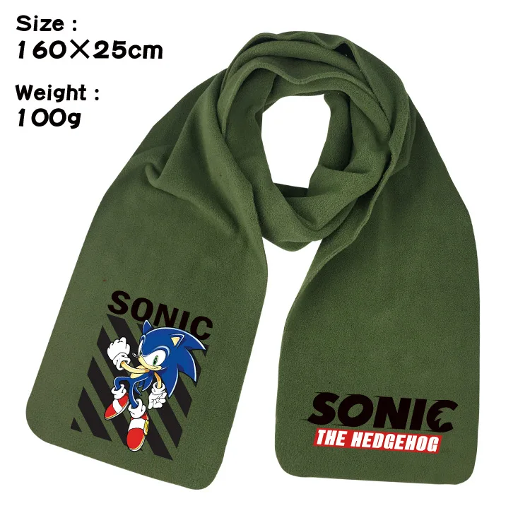 Sonic The Hedgehog Anime Series sciarpa 160cm sciarpa Casual Unisex per donna uomo inverno sciarpa calda all\'aperto fazzoletto da collo in peluche