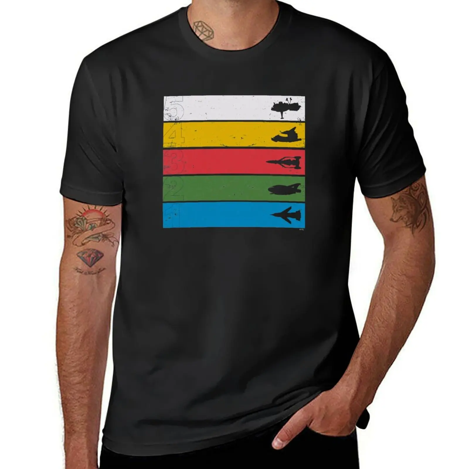 

Thunderbirds Classic - Birds Silhouettes on Stripes T-Shirt cute tops plus size tops fitted t shirts for men