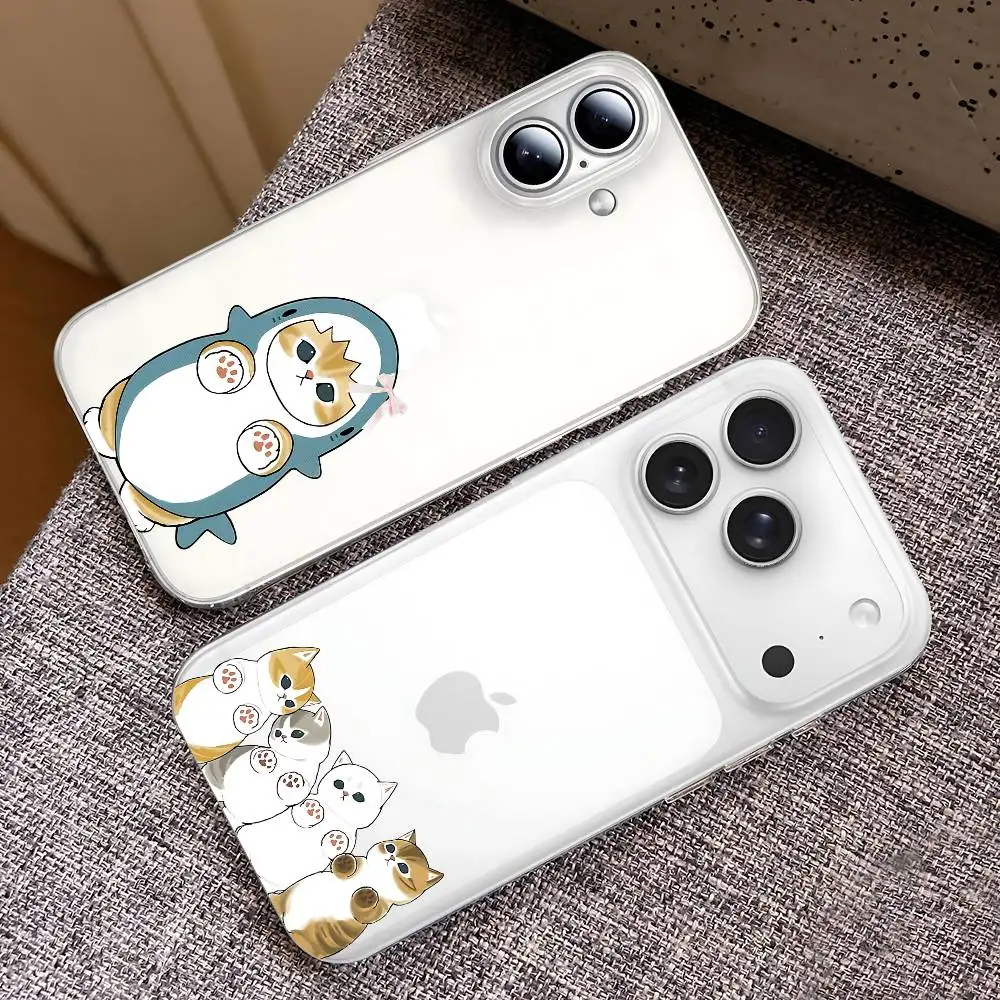 Kawaii M-Mofusand New Trendy Transparent Tpu Phone Case, Suitable For IPhone 17 Pro Max 16 15 14 13 12 11 XS Xr