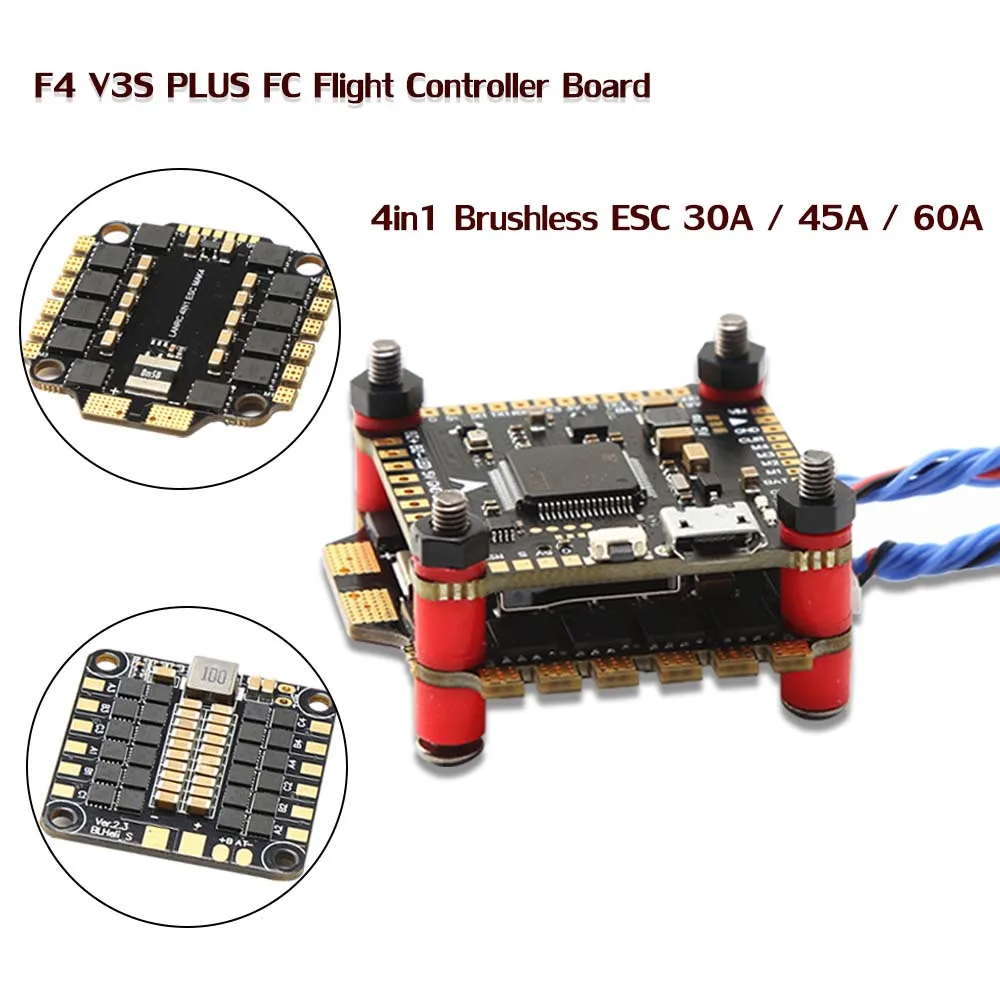 F4 V3S وحدات تحكم الطيران كومة 45/60A 4in1 30.5x30.5 مللي متر forRC طائرة بدون طيار FPV كوادكوبتر