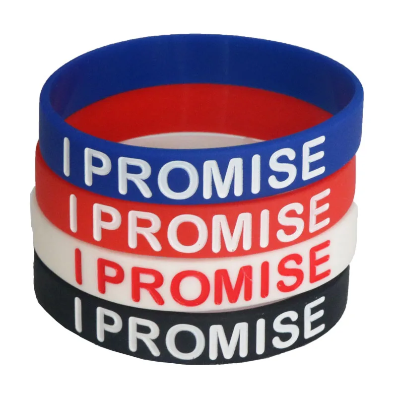 1PC Basketball Sports I Promise Silicone Bracelets&Bangles Letters Wristband Sports Rubber Fashion Jewelry Gifts SH053