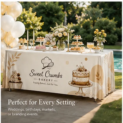 Personalized Rectangular Tablecloth Milk Silk Elastic Table Cover for Wedding Birthday Dessert Table