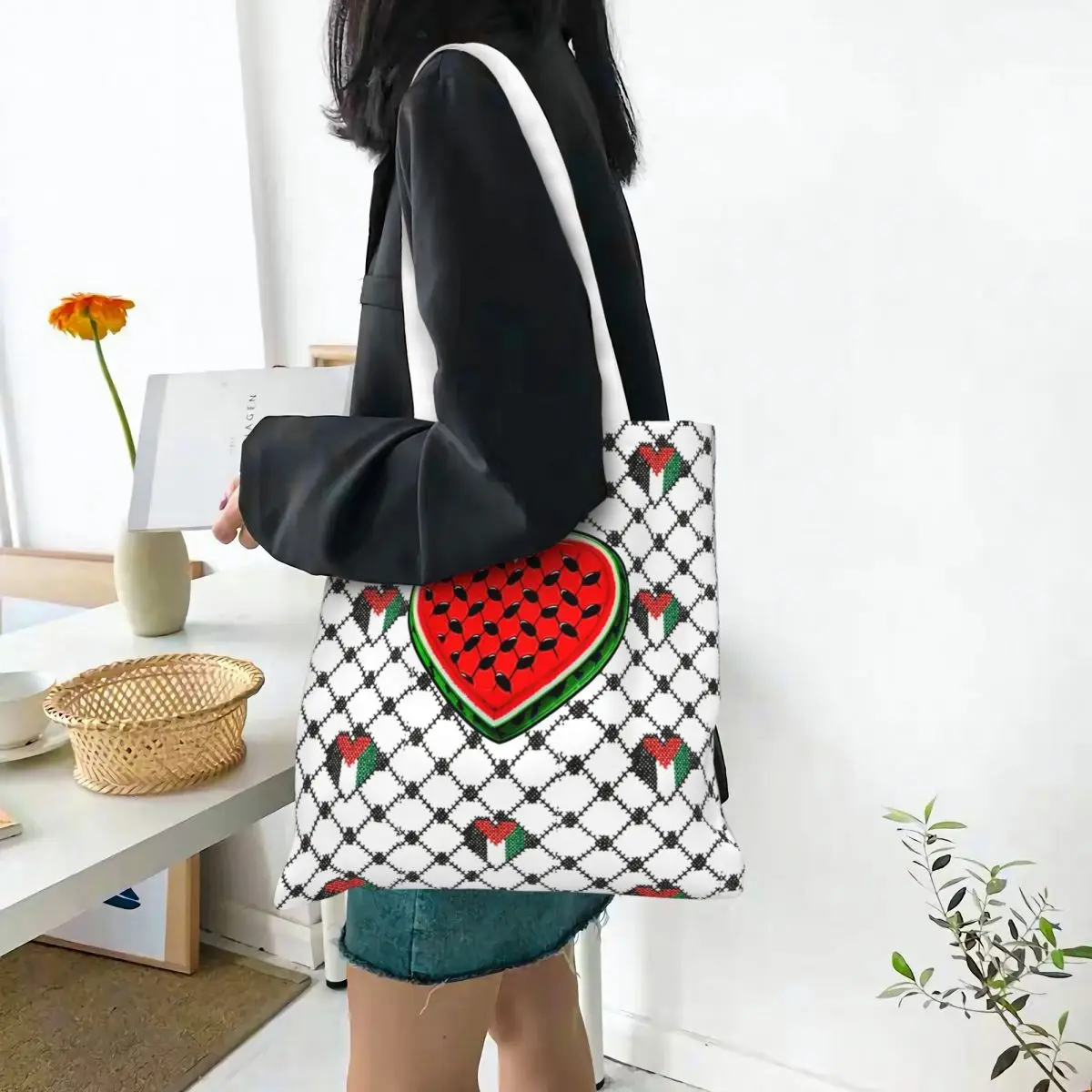 Questa non è una borsa Tote in tela Merch anguria per le donne Daily Magritte Parody Watermelon Keffiyeh Shopping Bags