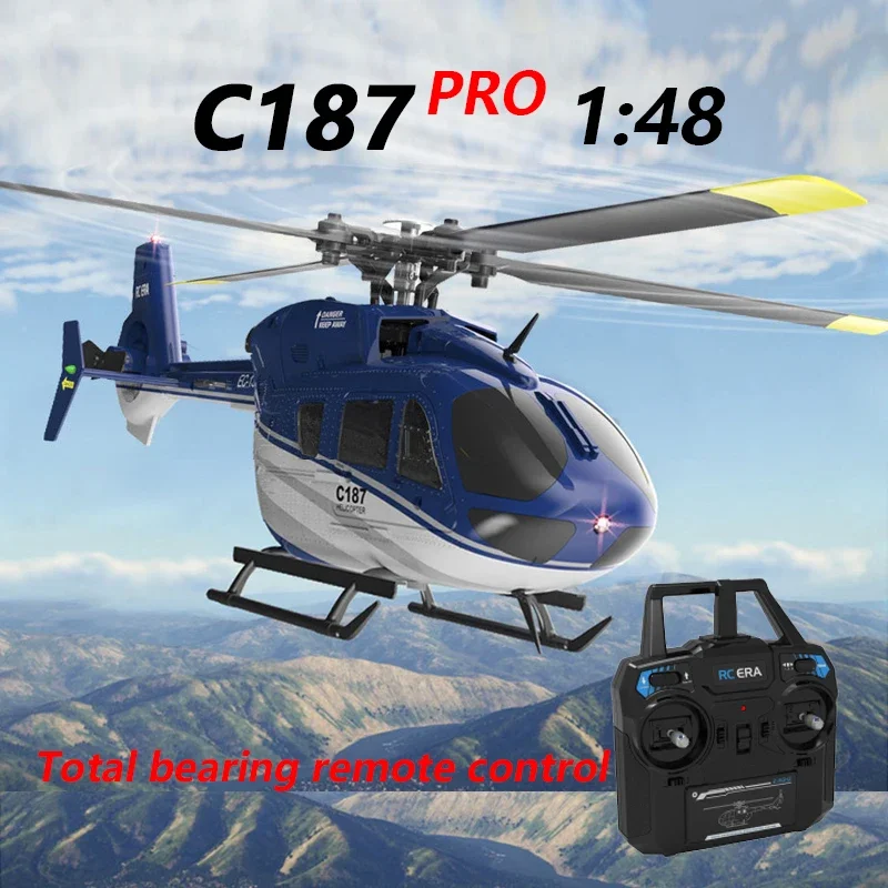 RC ERA C187 Pro 2.4G 4CH  Helicopter Single Blade EC-135 Scale 6-Axis Gyro Electric Flybarless RC Remote Control Helicopter RTF