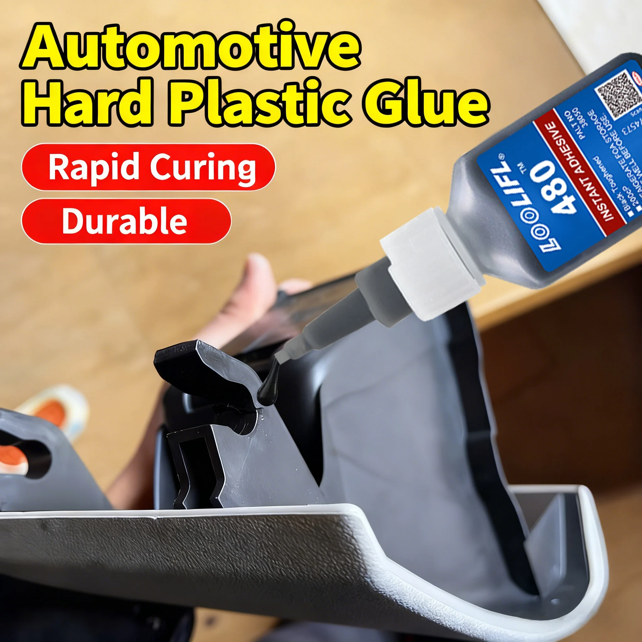 20g 480 black adhesive is suitable for repairing car tires, bumpers, and plastic parts. It is a universal high-quality adhesive