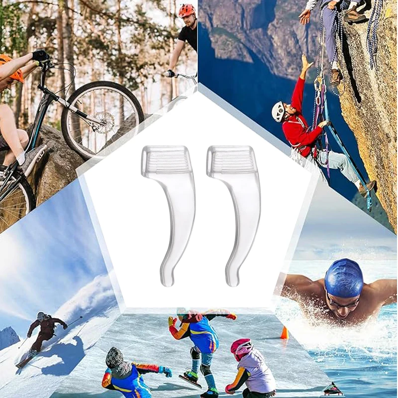 2/10Pcs Silicone Glasses Ear Hook Anti Slip Anti Fall Anti Wear Ear Elastic Utility Sport Glasses Holder Bracket Eyewear Hanger