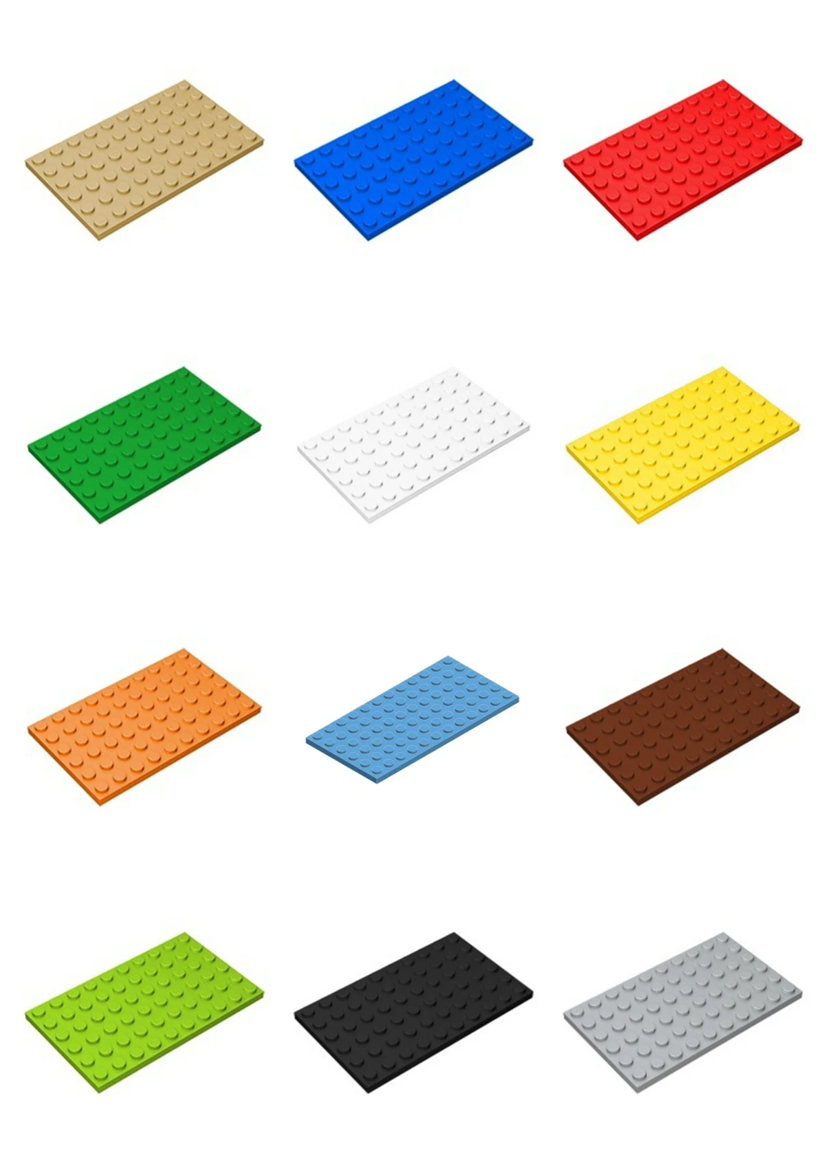 

50g/6PCS 3033 DIY Building Blocks Thin Figures Bricks 6x10 Dots 12Color Educational Creative Size Compatible With Toys for Chil