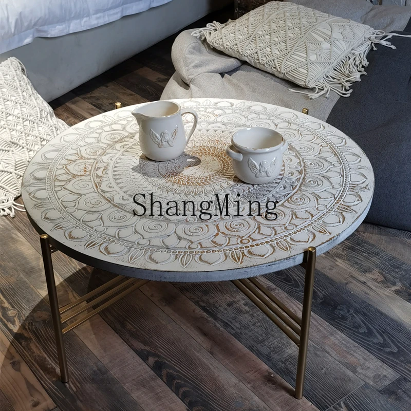 

SM household antique carved furniture solid wood old carved coffee table decoration coffee table