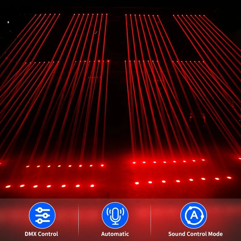 Stage DMX Laser Wall Washer LED Matrix Light Bar Laser DJ Disco Concert Red Moving Head Lights IP33 6000K Stage Light