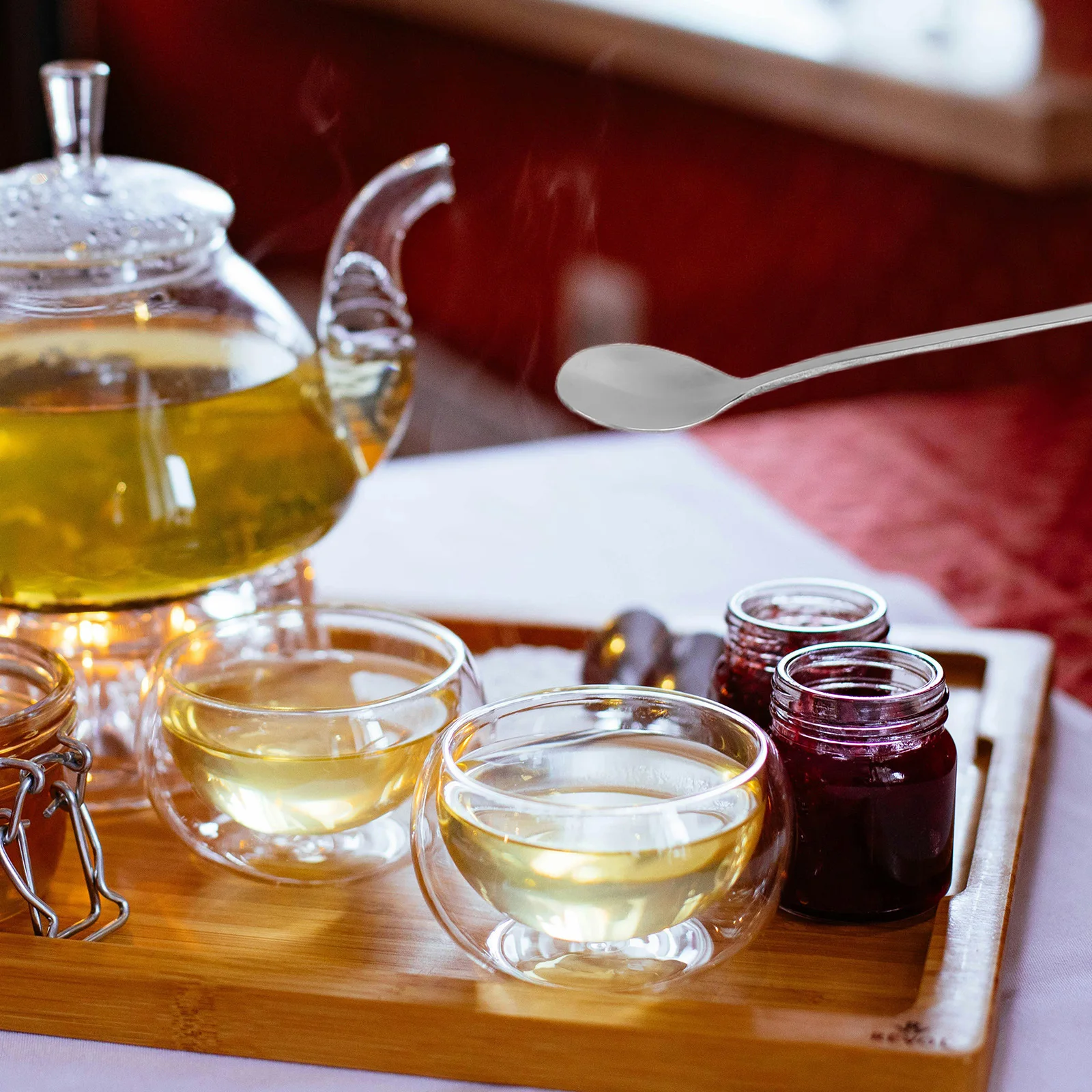 6 قطعة مقبض طويل اثارة ملعقة الفولاذ المقاوم للصدأ القرع شكل العسل صلصة الآيس كريم خلط أداة للشاي القهوة الطبخ المطبخ استخدام #6