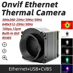 Onvif Ethernet Thermal Camera PTZ Infrared IR Imager Uncooled LWIR Camer Cam 1000M RS485,CVBS+USB(UVC) Output Simultaneously