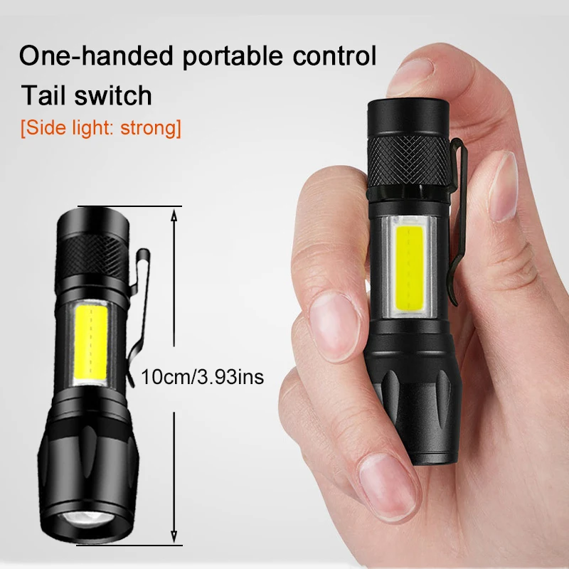 Mini Torch LED  Rechargeable Flashlight Portable USB Charging Flashlight High Power Bank Camping Waterproof Long Range Lantern