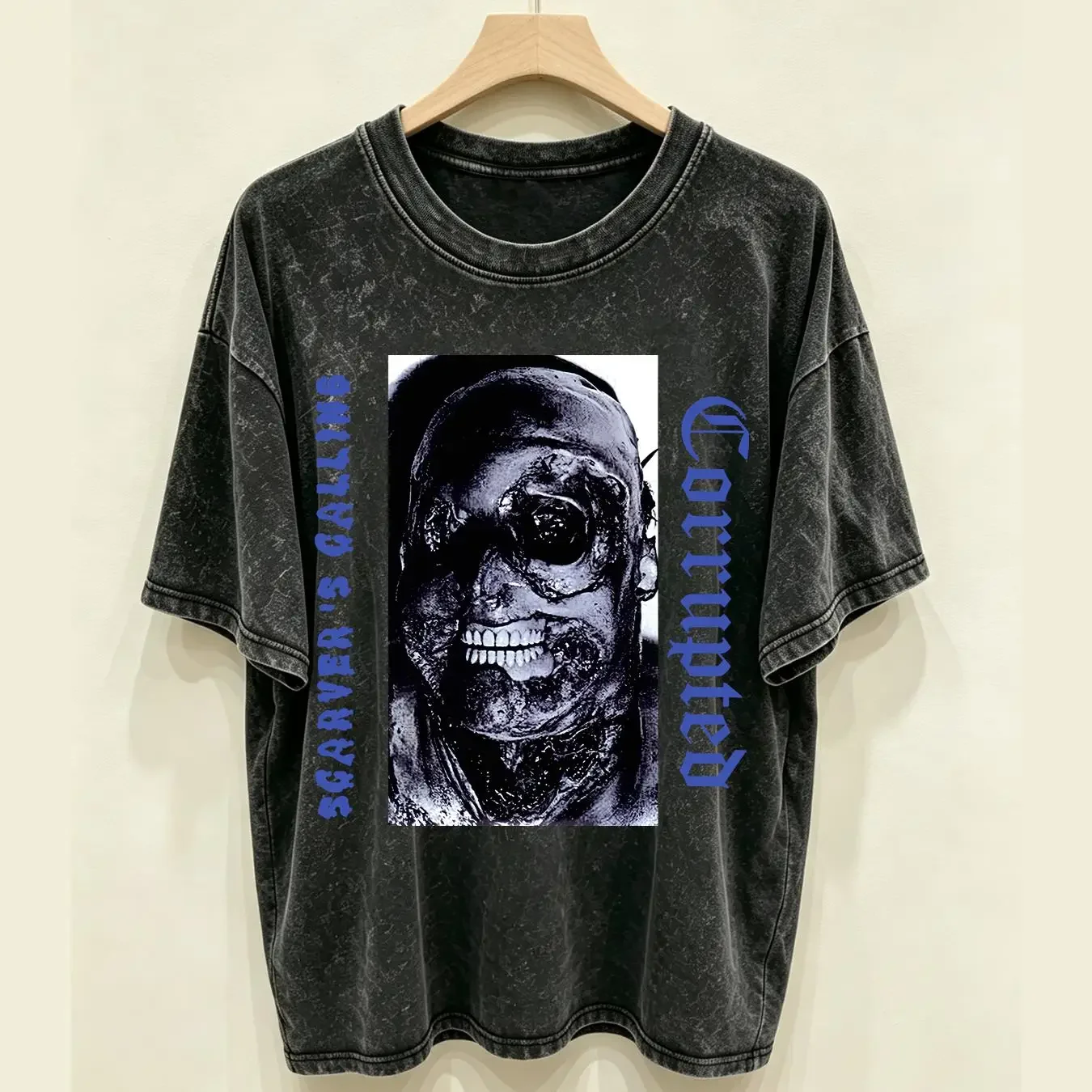 washed T Shirt Rare Corrupted Band For Fan Black S 2345XL S3275 long or short sleeves vintage Washed graphic Stretched