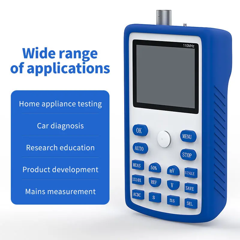 Mini USB 1C15 Handheld Digital Oscilloscope Automotive 500MS/s Sampling Rate 110MHz Bandwidth Waveform Storage Portable 2024 New