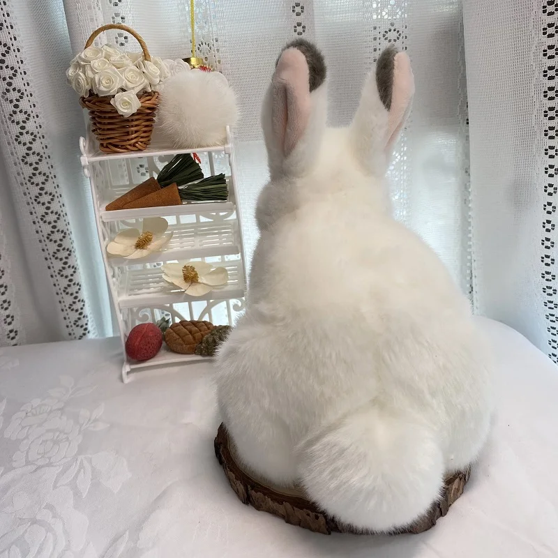 Realistico coniglio bianco Arctic Hare Cute Bunny Emulational Animal Soft farcito bambola peluche ragazza ragazzo compleanno regalo di natale