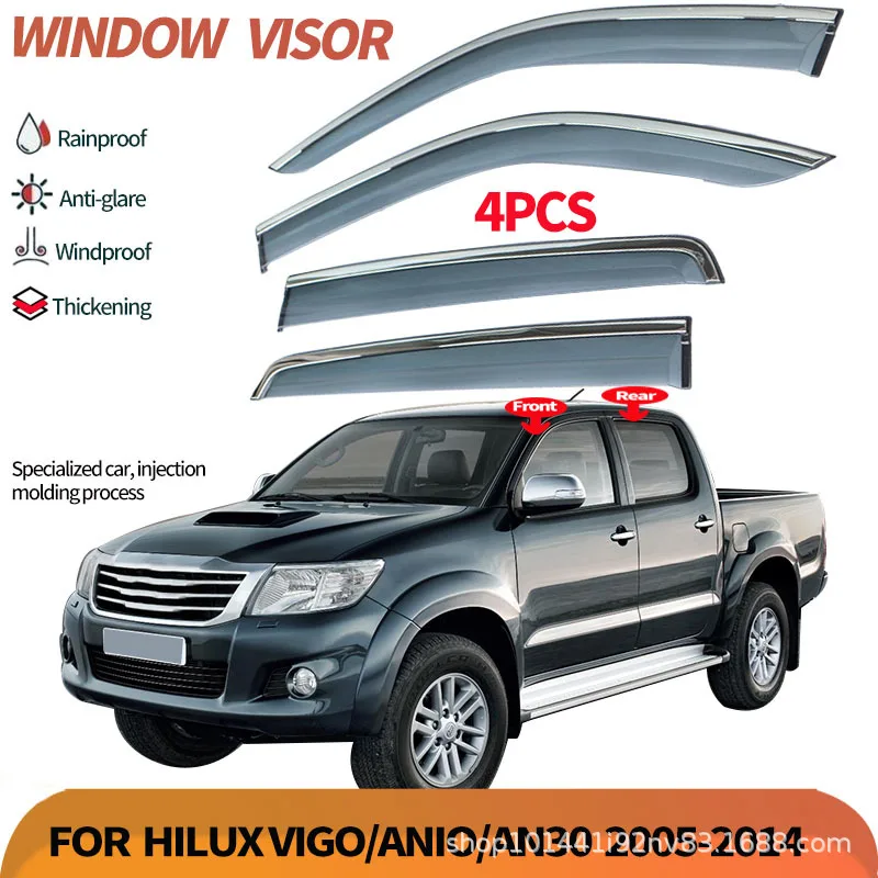 

Suitable for Toyota HiLux car window rain or shine shield HILUX VIGO 2005-2014 Window visor