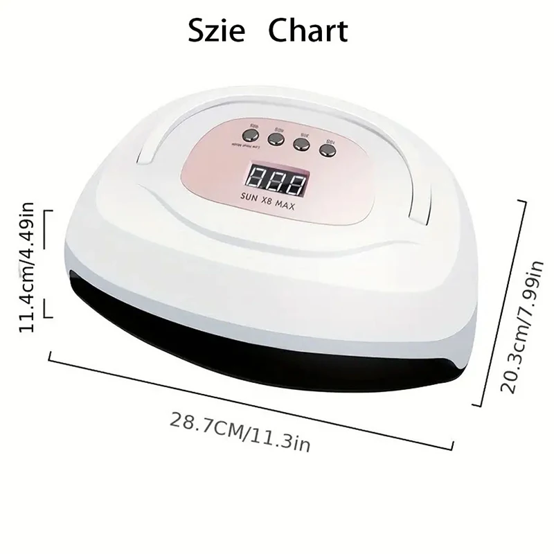 150 W krachtige dubbele UV/LED-nagellamp met slimme sensor - sneldrogend, huidveilig voor manicure en nagelkunst