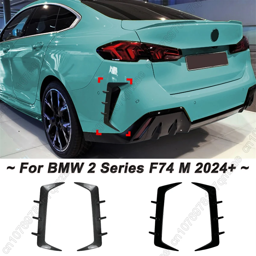 

Carbon Look Car rear Bumper Splitter Side Spoiler Air Vent Wind Knife Body Kits For BMW 2 Series F74 M Sport 2024 2025