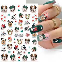 1PCS New Christmas Nail Stickers 3D Disney Mickey Mouse Stickers For Nails Cartoon Donald Duck Nail Supplies DlY Press On Nails
