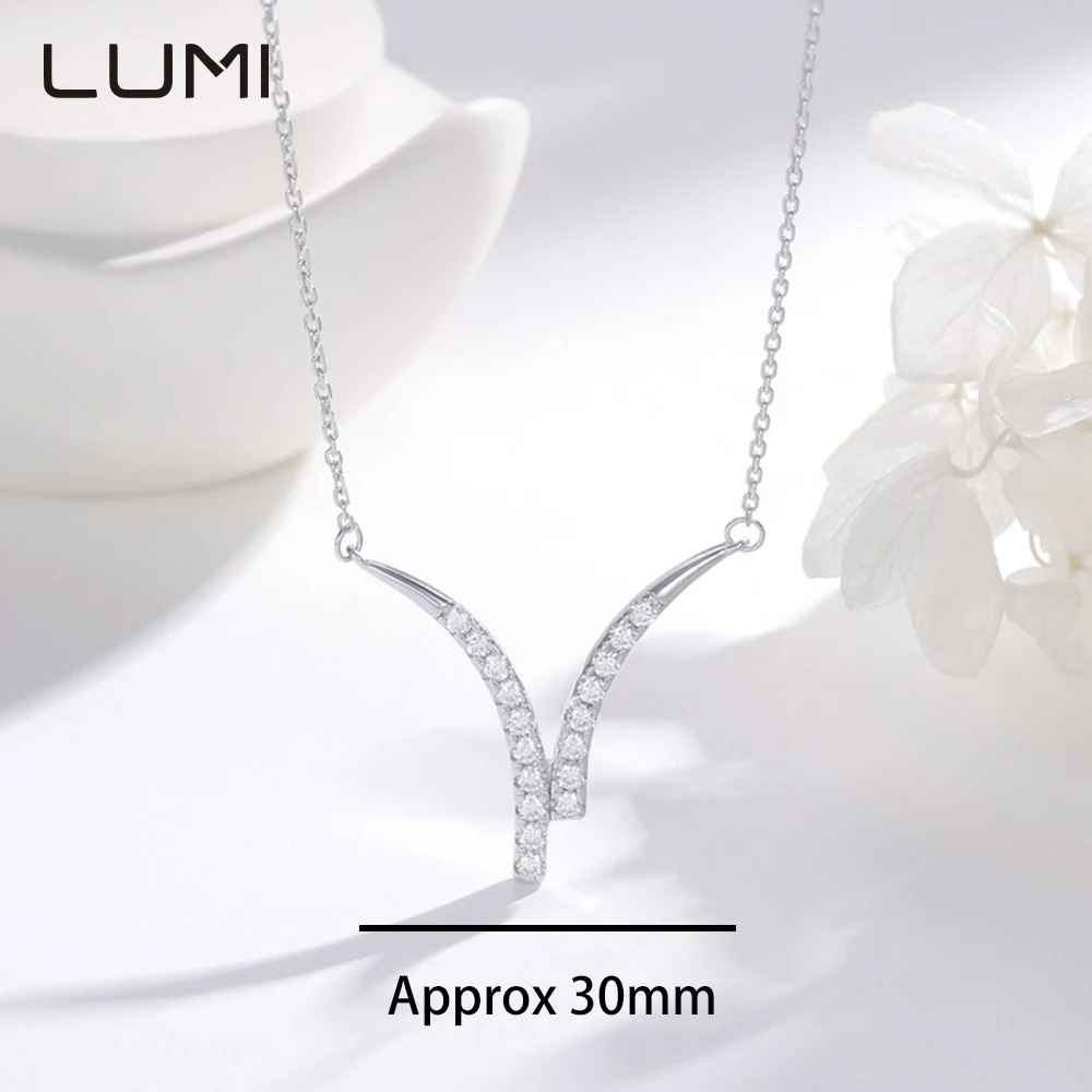 

Full D-Color Real Moissanite V shape Necklace | Hypoallergenic 925 Sterling Silver Pendant Adjustable Chain Jewelry Gift