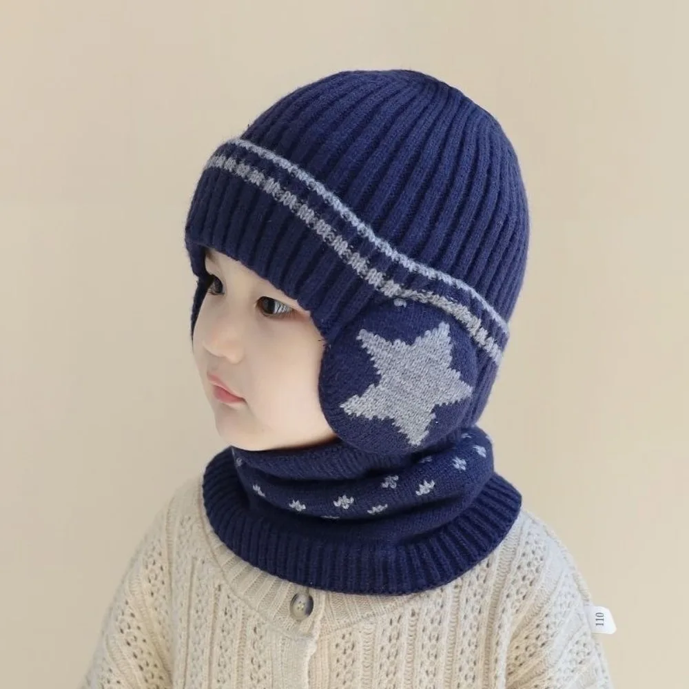 

New Plush Hat Scarf Set Coldproof Warm Neck Warmer Windproof Bonnet Cap Outdoor Sports