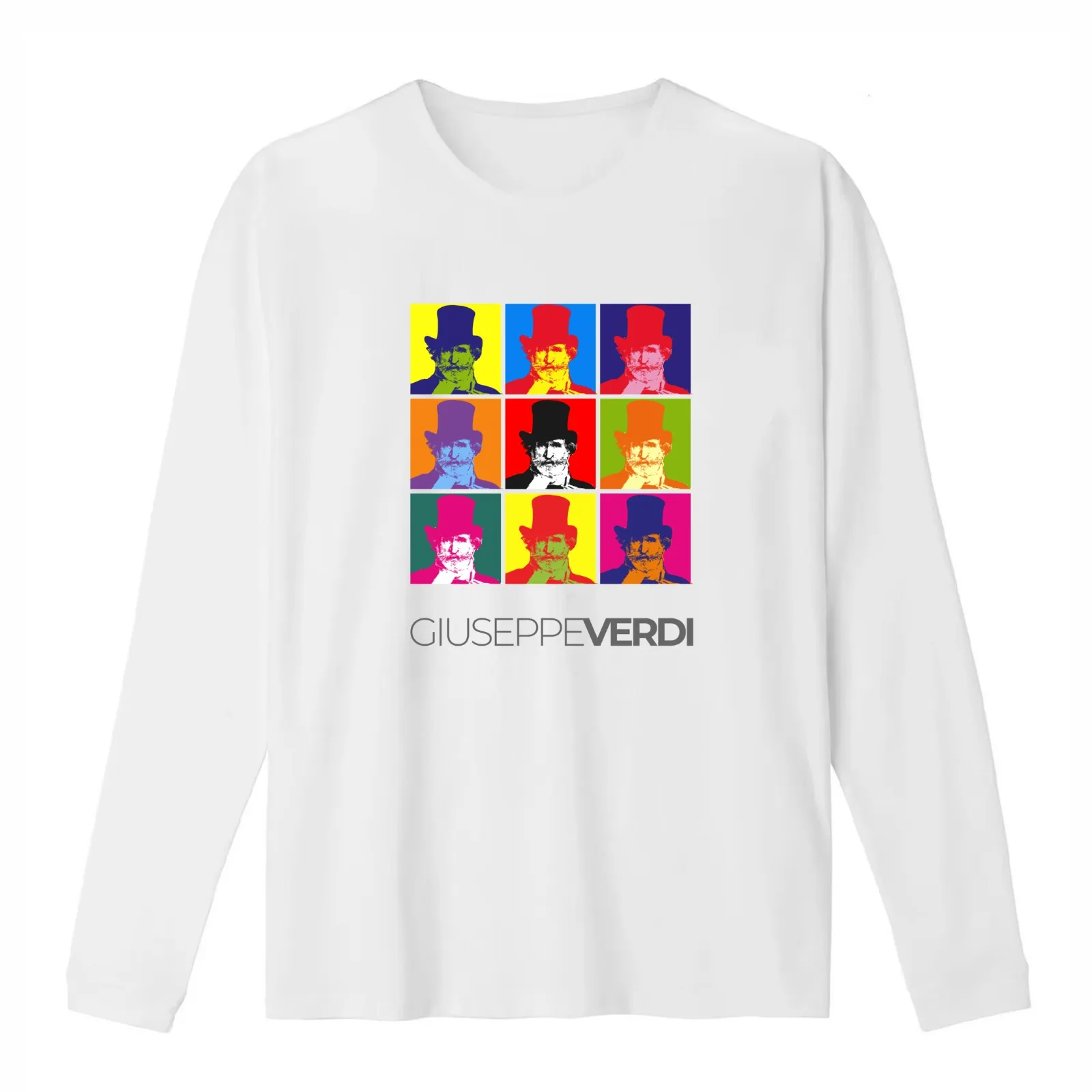 Giuseppe Verdi pop-art portrait poster T-Shirt Summer Casual Cotton Tee Oversized Streetwear Tops Vintage Graphic Print