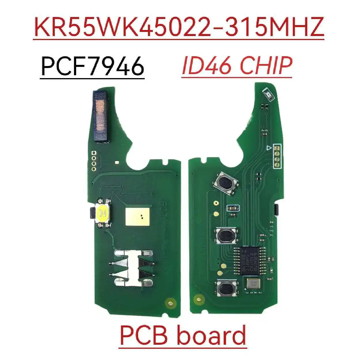 KR55WK45021/KR55WK45022 PCF7946 46CHIP 315/433MHZ 4Buttons Remote Car Key/PCB/Shell For VW/Volkswagen Phaeton Touareg 2002-2010